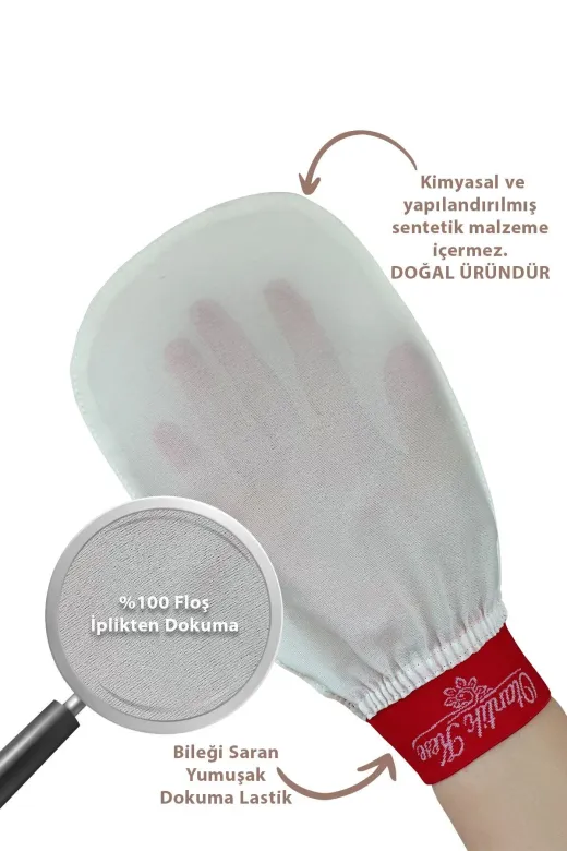 Otantik Kese 8684600376271 50 Faktör Banyo Kesesi, Hamam Kesesi, Duş Kesesi, Peeling Eldiveni %100 Floş Kese