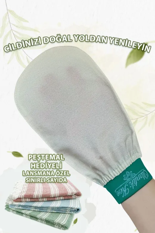 Otantik Kese 8684600376288 80 Faktör Banyo Kesesi, Hamam Kesesi, Duş Kesesi Peeling Eldiveni %100 Floş Kese