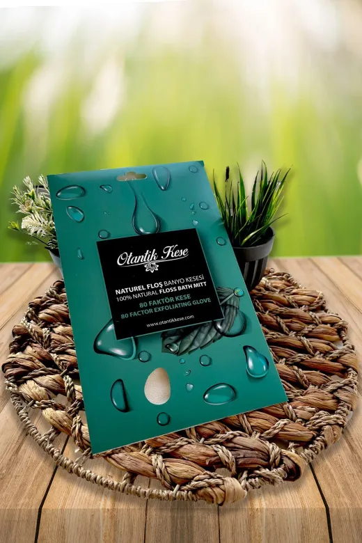 Otantik Kese 8684600376288 80 Faktör Banyo Kesesi, Hamam Kesesi, Duş Kesesi Peeling Eldiveni %100 Floş Kese