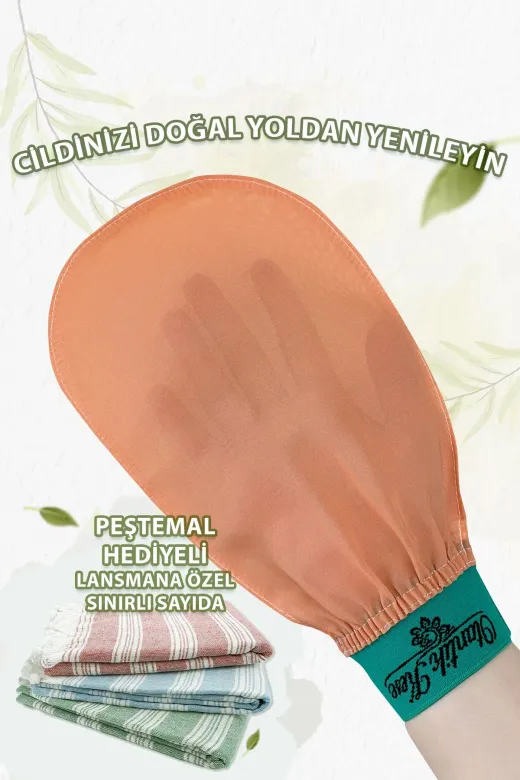 Otantik Kese 8684600376295 İpek Banyo Kesesi, Hamam Kesesi, Duş Kesesi Peeling Eldiveni %100 Floş Kese