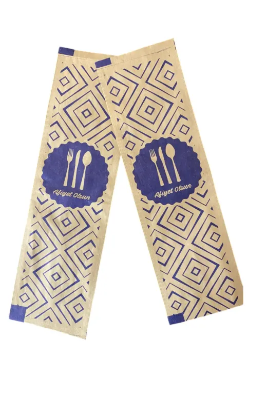 otel bukleti afiyetolsunkagitbuklet2 Desenli Afiyet Olsun Yazlı Çatal Bıçak Kaşık Kılıfı-Kağıdı Tek Kullanımlık 8Cm X 24Cm 200 Adet