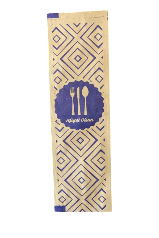 otel bukleti afiyetolsunkagitbuklet2 Desenli Afiyet Olsun Yazlı Çatal Bıçak Kaşık Kılıfı-Kağıdı Tek Kullanımlık 8Cm X 24Cm 200 Adet