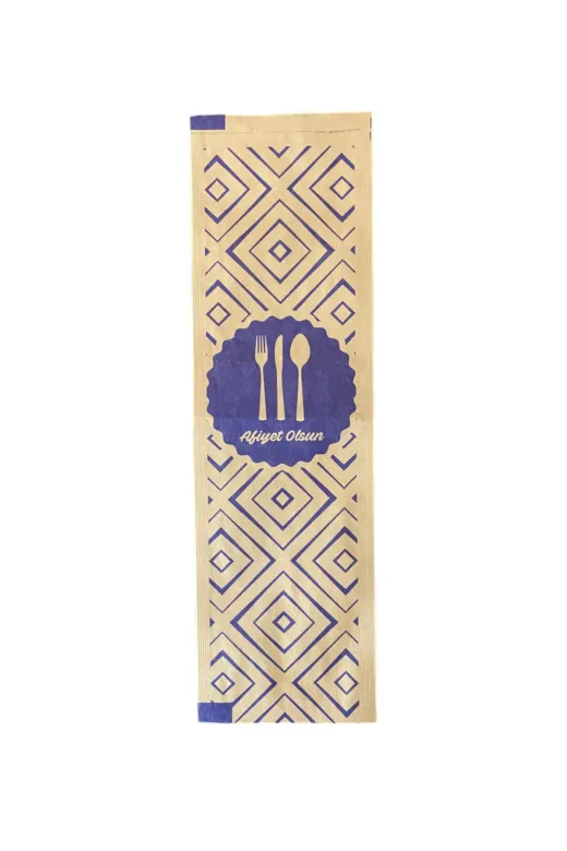 otel bukleti afiyetolsunkagitbuklet4 Desenli Afiyet Olsun Yazlı Çatal Bıçak Kaşık Kılıfı-Kağıdı Tek Kullanımlık 8Cm X 24Cm 1000 Adet