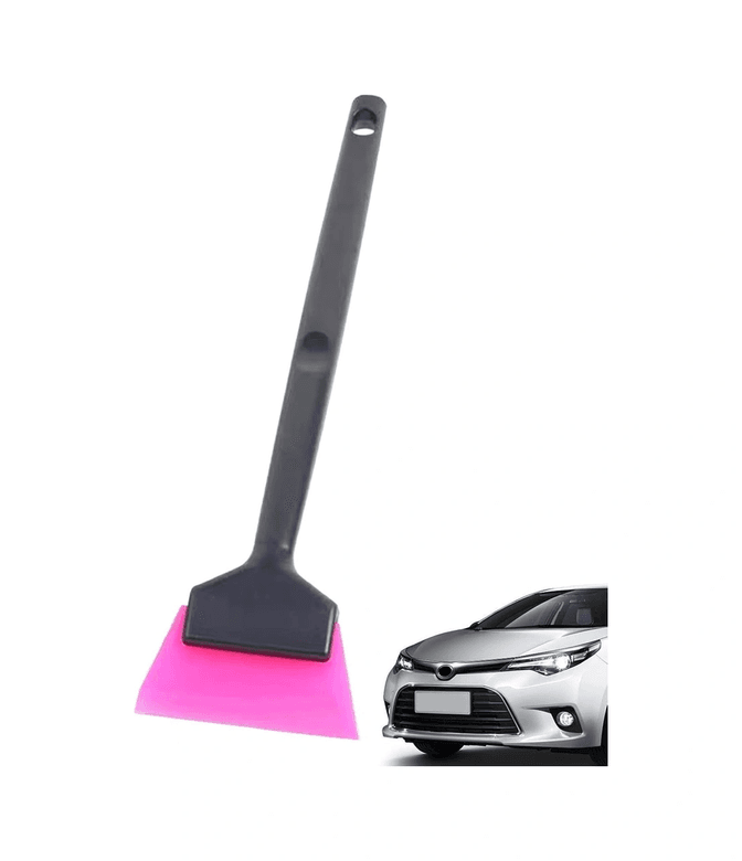 Oto Aksesuarcım CMF-ONF164-BLNC Mini Saplı Silikon Çekçek Ragle Cam Filmi Çekme Uygulama Aparatı 6X22Cm Siyah Pembe
