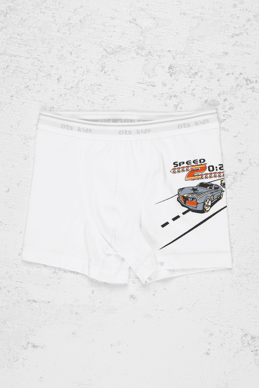 Öts 11950621 Erkek Çocuk Likralı Takma Bel Boxer 7238 Beyaz