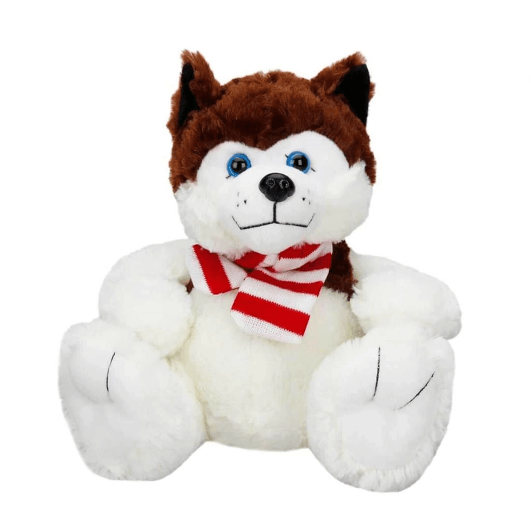 Oturan Husky Atkılı Peluş Köpek 30 cm