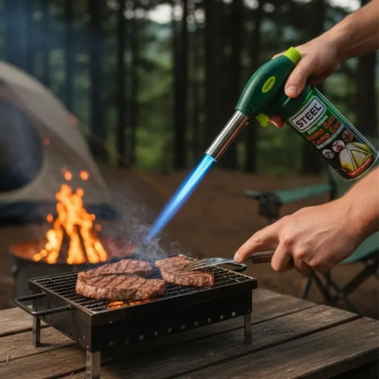 Outdoor Kamp, Piknik ve Tamir İşleri İçin Kamp Gazı Seti – Taşınabilir Pürmüz Alev Tabancası ve Yüksek Performanslı Gaz Kartuşu (4745)