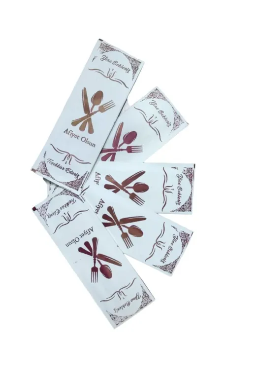 Öykü KLF100K Çatal Kaşık Kılıfı Kuşe Kağıt Baskılı 8X24,5 Cm 100 Adet