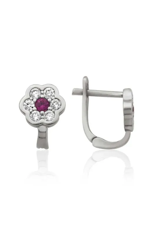 Özcömert Silver g_EA1160187 Gümüş Çiçek Küpe