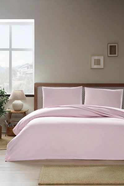 Özdilek -Colourist Pudra- Bamboo Lastikli Çarşaflı Çift Kişilik Pike Takımı