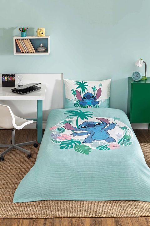 Özdilek Lisanslı Lastikli Çarşaflı Tek Kişilik Çocuk Pike Takımı-Stitch Summer Mint
