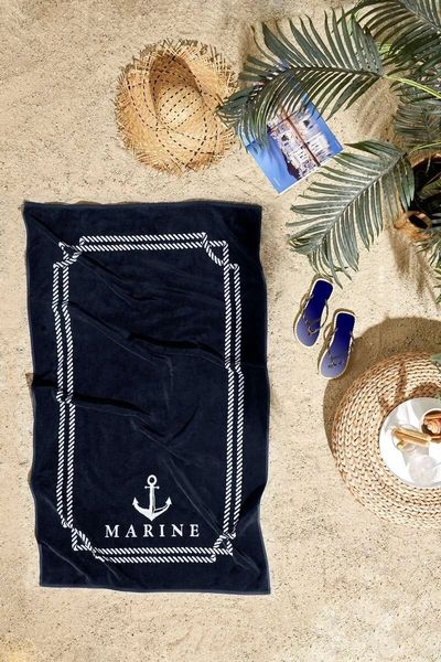 Özdilek Maritime Line Plaj Havlusu Büyük Boy (90x150)-Lacivert