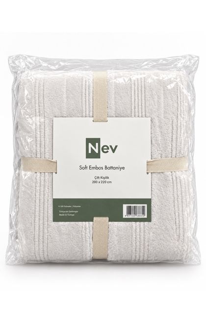 Özdilek Nev Serisi Soft Embos Çift Kişilik Battaniye (200x220) - Açık Gri
