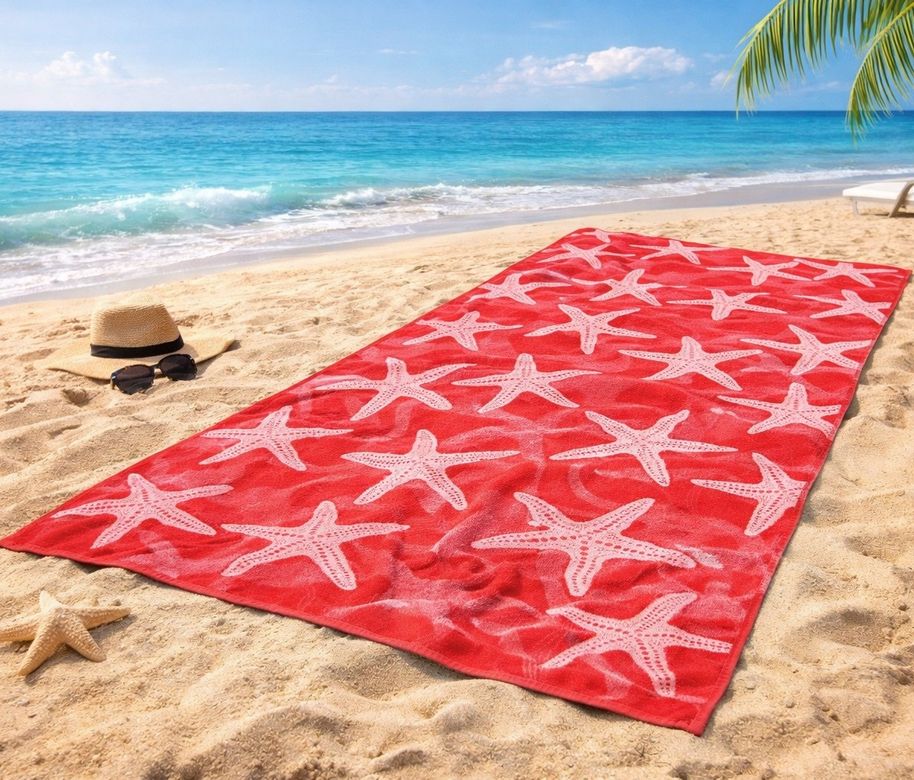 Özdilek Nice Plaj Havlusu (70x150)-Pink Stars