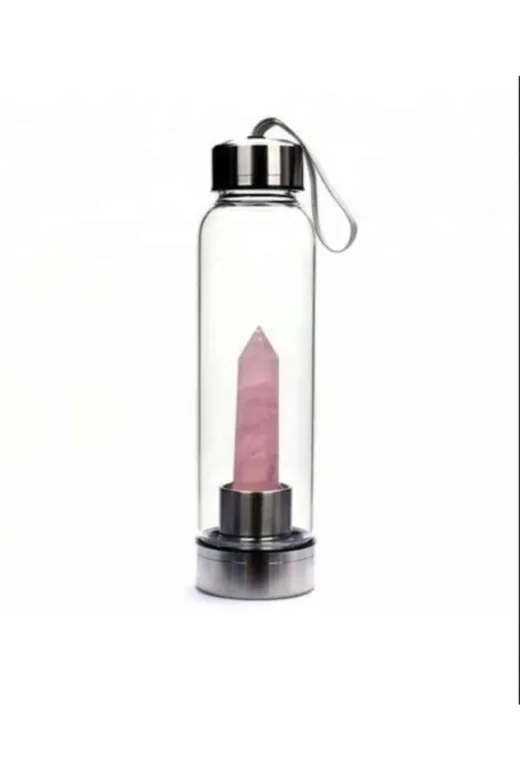 Özlem Demir Reiki OZLMDMR02 Pembe Kuvars Doğal Taş Su Şişesi 550 Ml