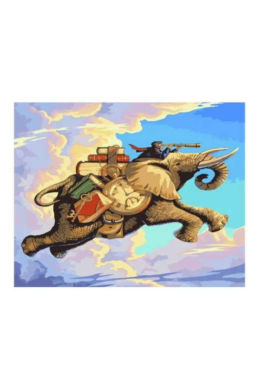 OZN AKSESUAR TYC151D5F089243191AF51000 Canvas Uçanfil Sayılarla Boyama Seti Kasnakli Duvara Asilabilir