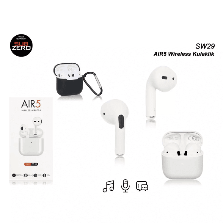 p3jxQZEo8L Subzero Aır5 Sw29 Kılıf Hediyeli Wıreless Beyaz Bluetooth Kulaklık