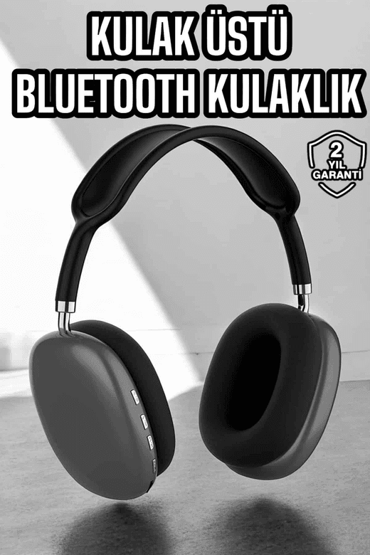 P9 Plus Kulaklık Siyah Bluetooth Bağlantılı Kulak Üstü Kablosuz Anc Özelliği