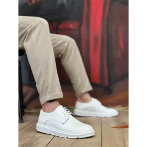 Pabucmarketi Bağcıklı Casual Erkek Ayakkabı BEYAZ (BEYAZ TABAN)