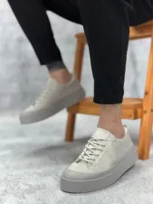 Pabucmarketi Bağcıklı Casual Erkek Ayakkabı GRİ