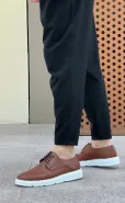 Pabucmarketi Bağcıklı Casual Erkek Ayakkabı TABA (BEYAZ TABAN)