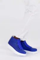 Pabucmarketi Bağcıklı Erkek Sneaker Bot Saks Mavi