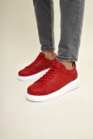 Pabucmarketi Bağcıklı Erkek Spor Ayakkabı Kırmızı
