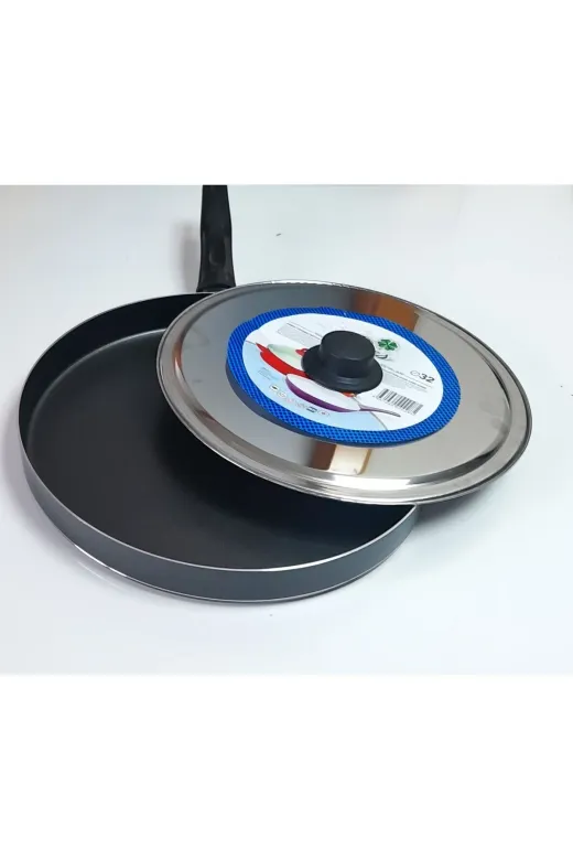 PAMİRAVM TYC38EB9AC6D4047D409E1200 Balık Tava Teflon Kapaklı Tava 32 Cm