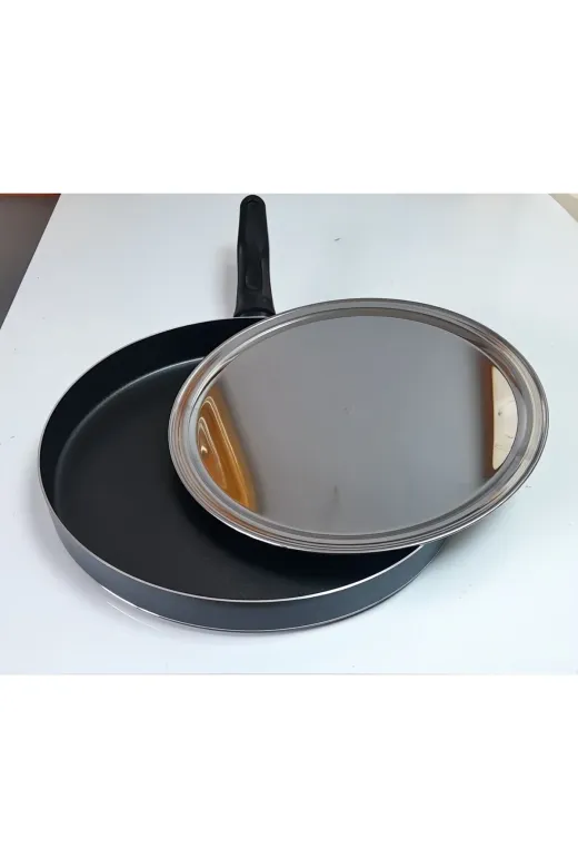 PAMİRAVM TYC38EB9AC6D4047D409E1200 Balık Tava Teflon Kapaklı Tava 32 Cm