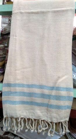 Pamuklu El Dokuma Peştemal (90x160) Mavi Çizgili