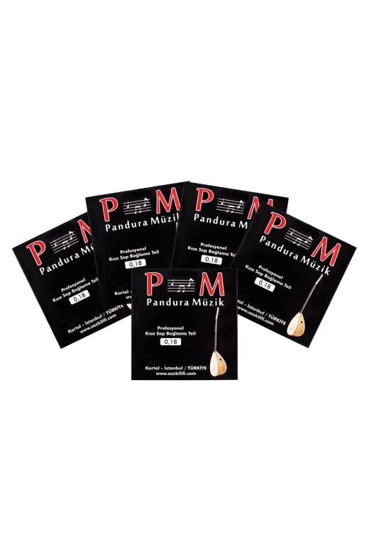 PANDURA MÜZİK PMTELKS5 Profesyonel Paslanmaz 0,18 Kısa Sap Bağlama Teli 5' Li Paket
