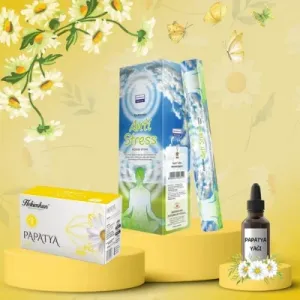 Papatya Antistress Seti Papatya Çayı 20 poşet + Papatya Yağı 20 ml + Antistress Tütsü 20 çubuk