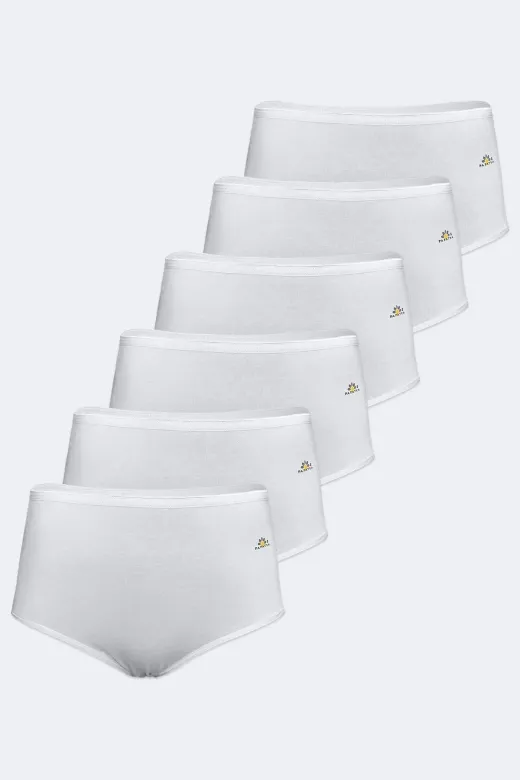 Papatya Kadın 6 Lı Paket Beyaz Modal Yüksek Bel Slip Külot 6Gg1851