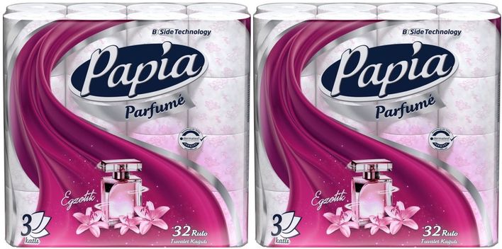 Papia Tuvalet Kağıdı (3 Katlı) 64 Lü Pk (2PK*32) Egzotik Parfümlü