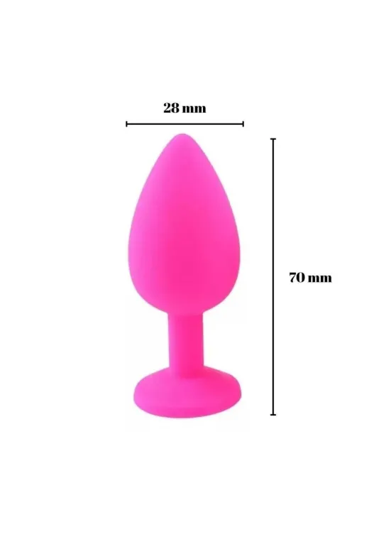 Parlak Mor Taşlı Silikon Pembe Plug