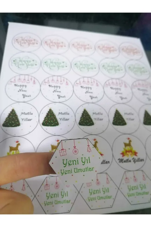PARSETİKETRREKLAM 526622264 Yılbaşı Yapışkanlı Sticker