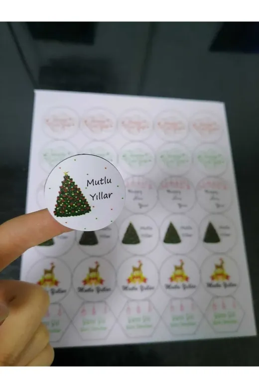 PARSETİKETRREKLAM 526622264 Yılbaşı Yapışkanlı Sticker
