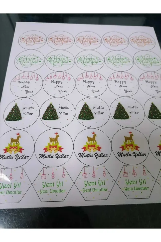 PARSETİKETRREKLAM 526622264 Yılbaşı Yapışkanlı Sticker