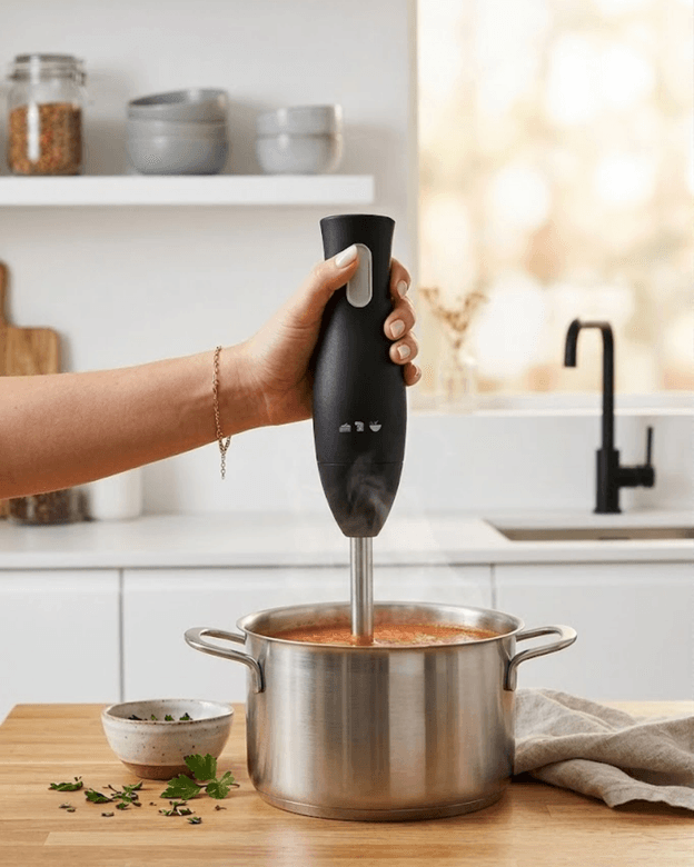 Paslanmaz Çelik Blender Ayağına Sahip Ergonomik El Blenderı