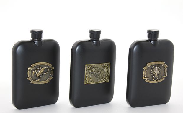 Paslanmaz Çelik Kabartmalı Tekli 6 Oz Matara
