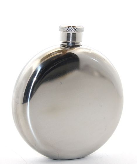 Paslanmaz Çelik Yuvarlak 5 Oz Tekli Matara Çelik Renk