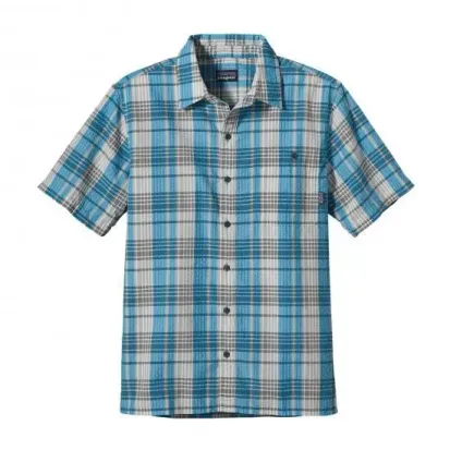 Patagonia Erkek Puckerware® Gömlek/Hafif ve Nefes Alabilir - Renk: Gri-Beyaz, Beden: M