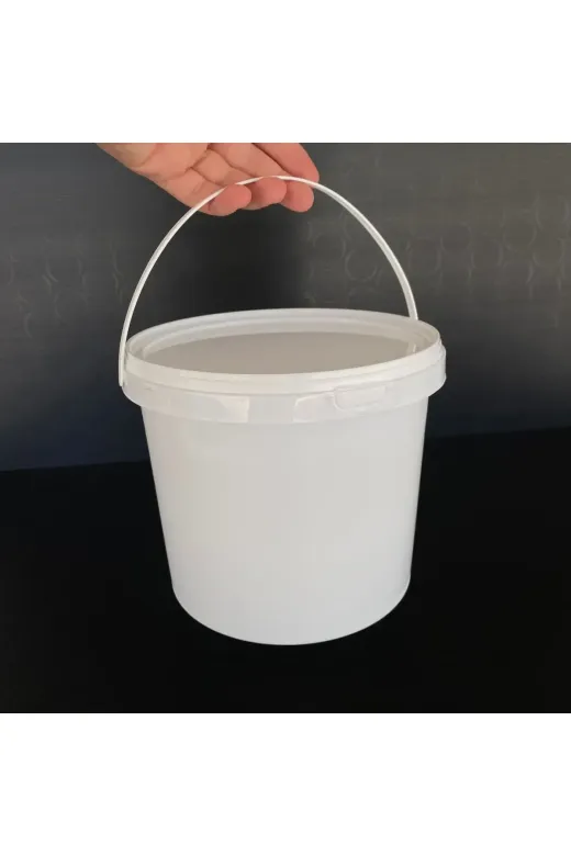 Pause Art Home 250CCKOVAPA222322FW22 3 Litre Plastik Kova - Beyaz - 3 Lt Sapli Gidaya Uygun Sizdirmaz Kilitli Kapakli Kova -5 Adet