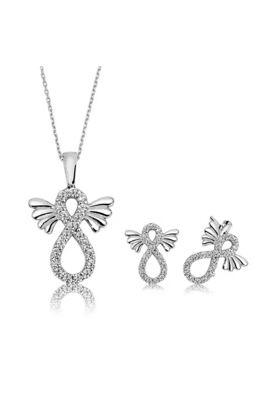 Pazarcan G-ST1160066 Gümüş Kanatlı Sonsuzluk Set