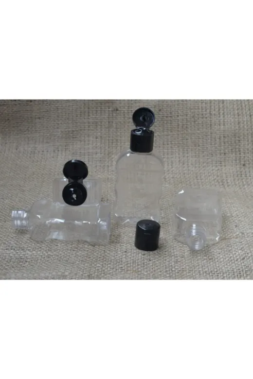 PazarPazartesi BPLE40201236 25 Adet 50 Ml Boş Plastik Şişe Flip Top Kapaklı Boş Dezenfektan Şişesi, Seyahat Şişesi