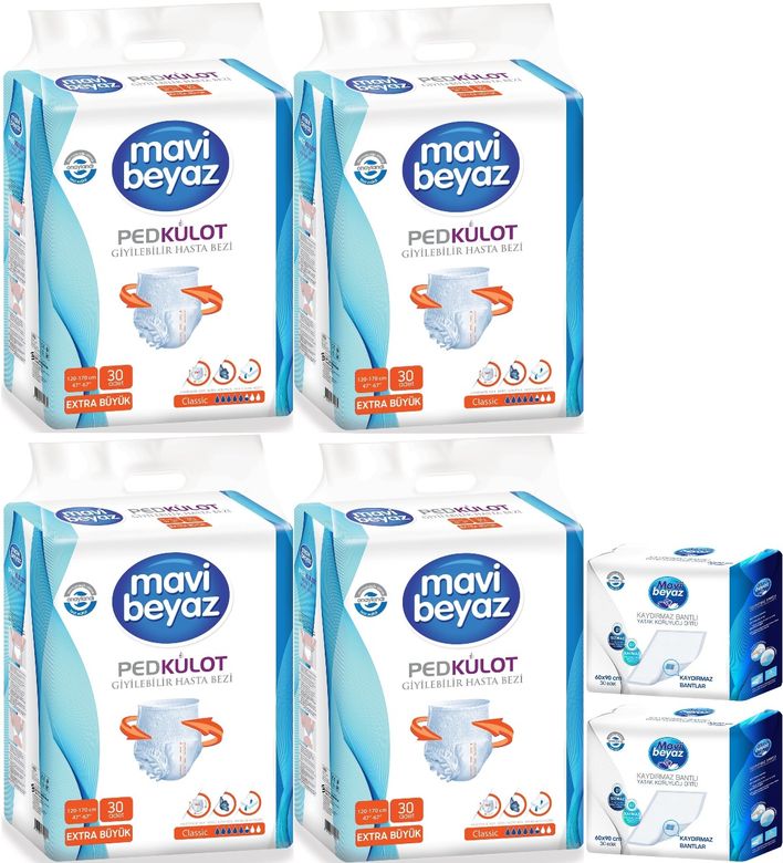 Ped Emici Xl Ekstra Büyük 120 Adet 4x30 Külot Hasta Bezi