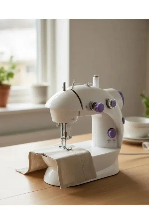 Pedallı Mini Dikiş Makinesi Çift Makara Kilitli Dikiş