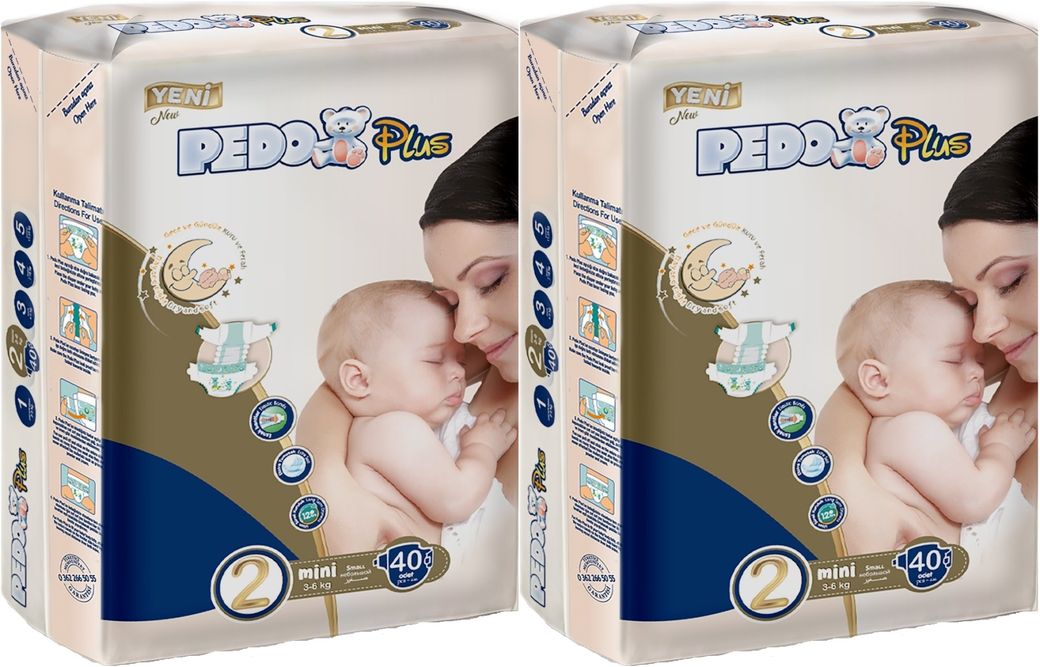 Pedo Plus Bebek Bezi 2 Beden 3-6 KG Mini 80 Adet Jumbo Ekonomik Pk