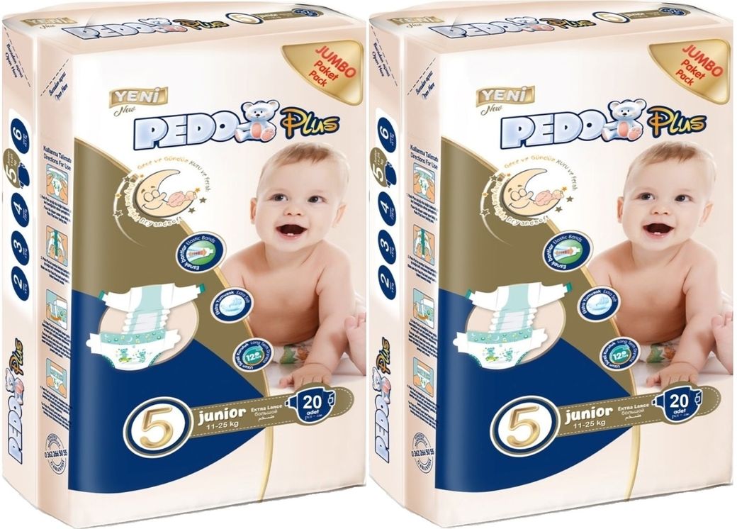 Pedo Plus Bebek Bezi 5 Beden 11-25 KG Junior 40 Adet Jumbo Ekonomik Pk
