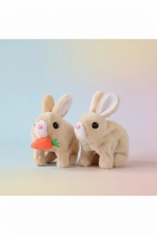 peluş 12235 Tinyjoy Zıplayan Kulakları Işıklı Sesli Tavşan, Pilli Hediyelik Oyuncak